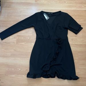 PLT wrap dress with ruffles